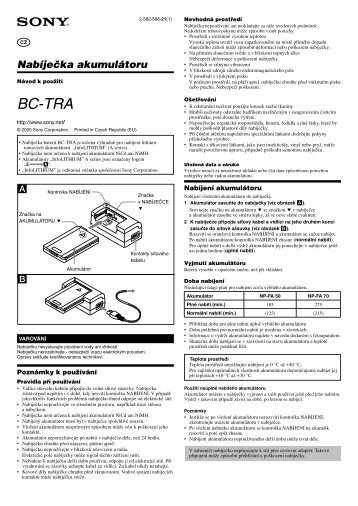 Sony BC-TRA - BC-TRA Istruzioni per l'uso Ceco