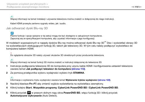 Sony VPCSB1V9E - VPCSB1V9E Istruzioni per l'uso Polacco