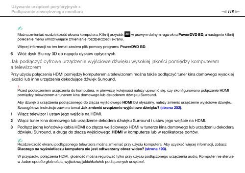 Sony VPCSB1V9E - VPCSB1V9E Istruzioni per l'uso Polacco