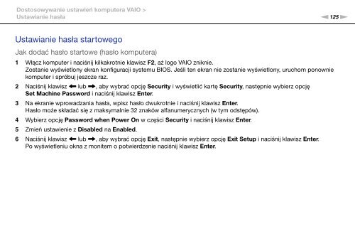 Sony VPCSB1V9E - VPCSB1V9E Istruzioni per l'uso Polacco