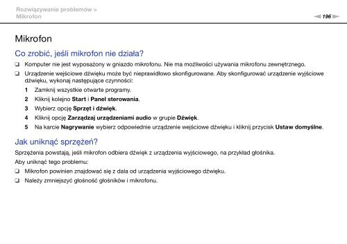 Sony VPCSB1V9E - VPCSB1V9E Istruzioni per l'uso Polacco