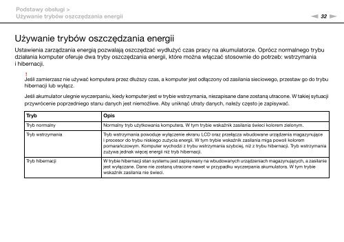 Sony VPCSB1V9E - VPCSB1V9E Istruzioni per l'uso Polacco