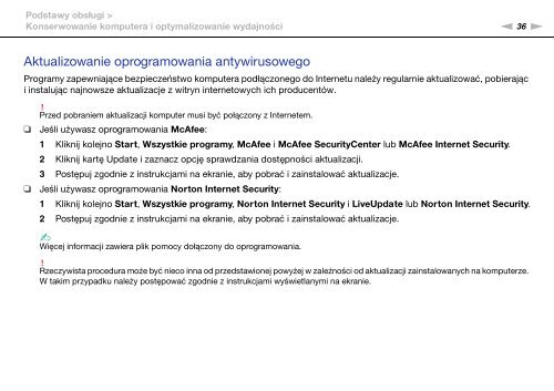 Sony VPCSB1V9E - VPCSB1V9E Istruzioni per l'uso Polacco