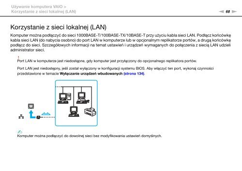 Sony VPCSB1V9E - VPCSB1V9E Istruzioni per l'uso Polacco