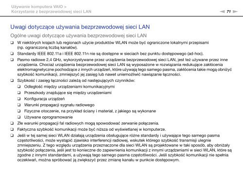 Sony VPCSB1V9E - VPCSB1V9E Istruzioni per l'uso Polacco