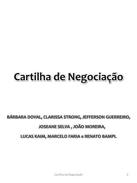 Cartilha de Negociação