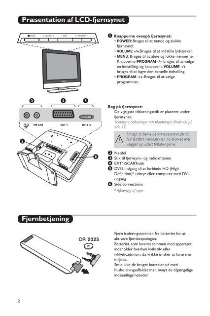 Philips Flat TV 16/9 - Mode d&rsquo;emploi - DAN