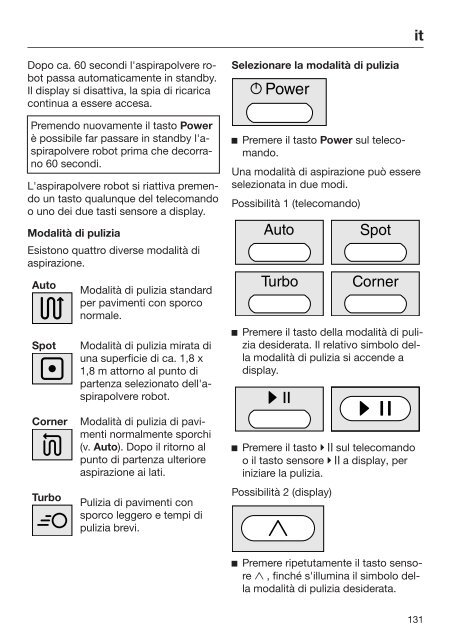 Miele Classic C1 Special PowerLine - SBAD1 - Istruzioni d'uso