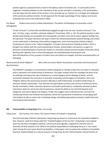 Crossroads in Cultural Studies Conference 14-17th December 2016 Program Index