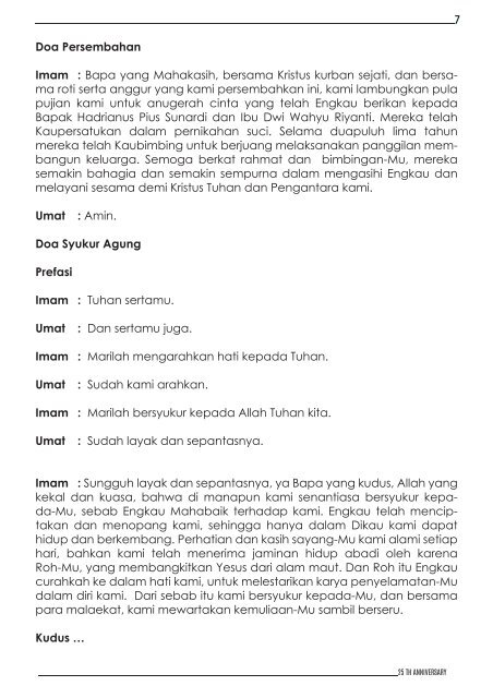 7 Doa Persembahan Imam