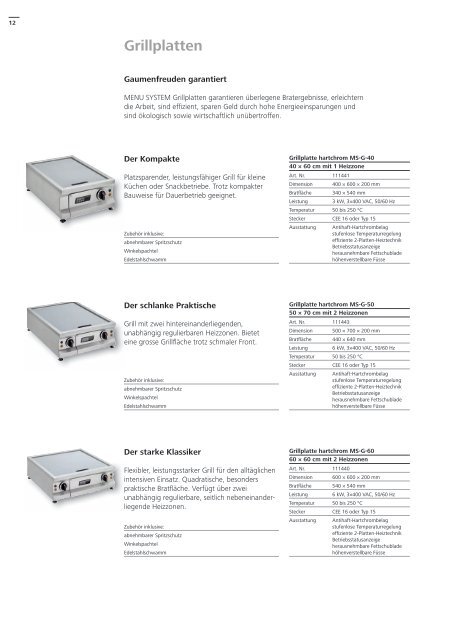 the fine Art of cooking - MENU SYSTEM AG