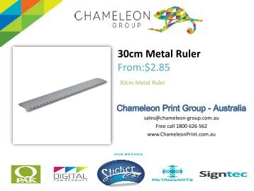 30cm Metal Ruler - Chameleon Print Group - Australia