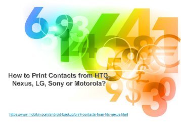 How to Print Contacts from HTC, Nexus, LG, Sony or Motorola