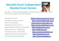 Mumabi Escort and bangalore escort