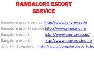 Bangalore escort service