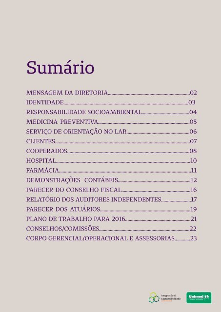 Relatório de Gestão Unimed 2015