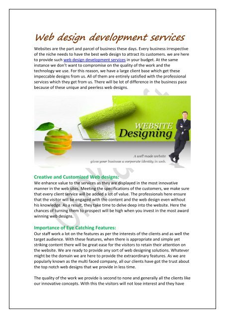 Web design development services