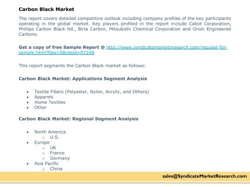 Carbon black market share by , 2015- 2021