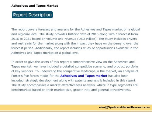 Adhesives and Tapes Market