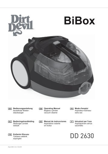 Dirt Devil Bibox black - Bedienungsanleitung fÃ¼r Dirt Devil Bibox DD2630