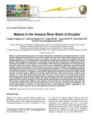 Malaria in the Amazon River Basin of Ecuador