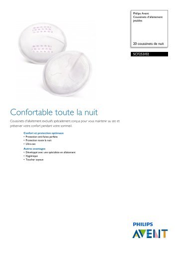 Philips Avent Coussinets dâallaitement jetables - Fiche Produit - FRA