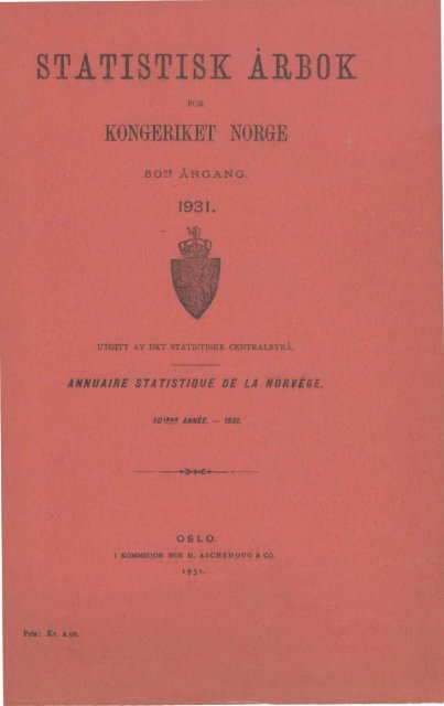 Afskedigelse Pioner Mindre Norway Yearbook - 1931