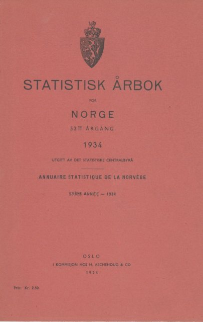 Studiet diskret Fordeling Norway Yearbook - 1934