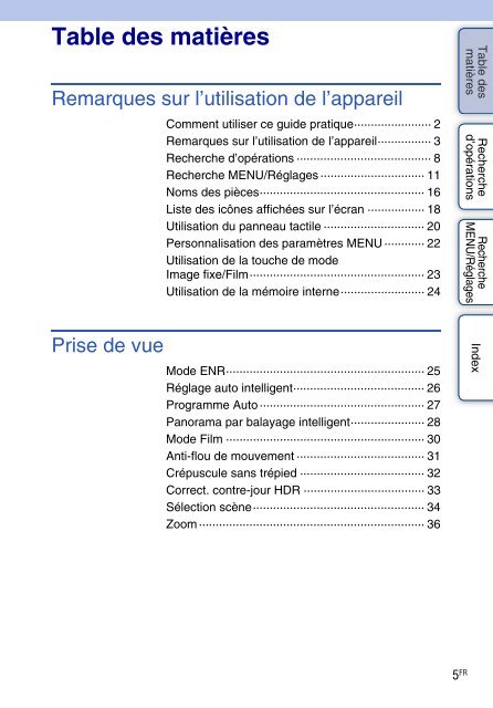 Sony DSC-TX7 - DSC-TX7 Istruzioni per l'uso Francese