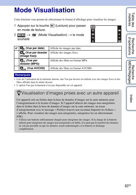 Sony DSC-TX7 - DSC-TX7 Istruzioni per l'uso Francese