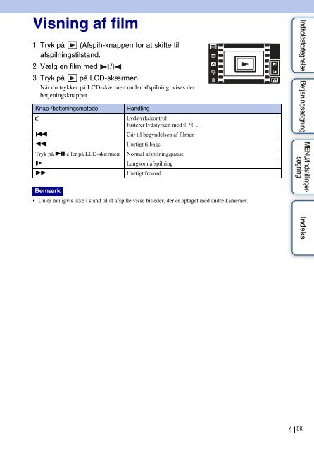 Sony DSC-TX7 - DSC-TX7 Istruzioni per l'uso Danese