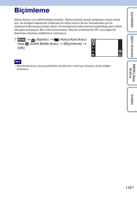 Sony DSC-TX7 - DSC-TX7 Istruzioni per l'uso Turco