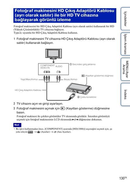 Sony DSC-TX7 - DSC-TX7 Istruzioni per l'uso Turco