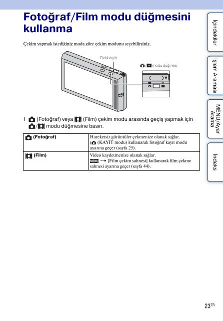 Sony DSC-TX7 - DSC-TX7 Istruzioni per l'uso Turco