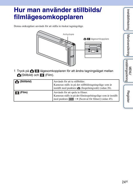 Sony DSC-TX7 - DSC-TX7 Istruzioni per l'uso Svedese