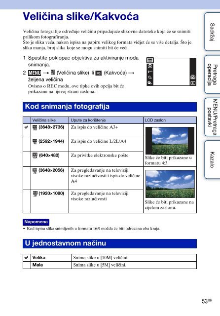 Sony DSC-TX7 - DSC-TX7 Istruzioni per l'uso Croato