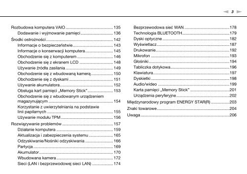 Sony VPCSA3J1E - VPCSA3J1E Istruzioni per l'uso Polacco