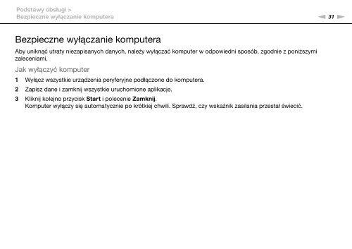 Sony VPCSA3J1E - VPCSA3J1E Istruzioni per l'uso Polacco
