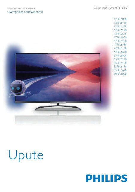 Philips 6000 series T&eacute;l&eacute;viseur LED Smart TV ultra-plat 3D - Mode d&rsquo;emploi - HRV