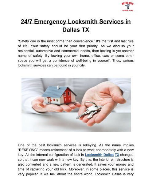 Get the best locksmith service in Dallas