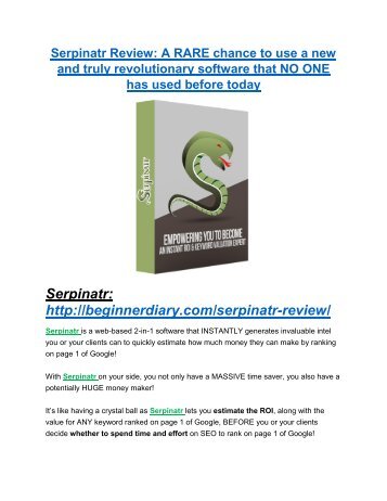 Serpinatr review & Serpinatr $22,600 bonus-discount