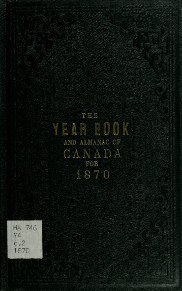 Canada Yearbook - 1870