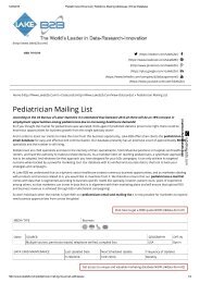 mailing list of pediatrician
