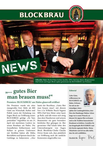 „... gutes Bier man brauen muss!“ - Blockbräu