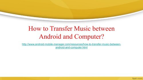 Sync Music between Android and PC