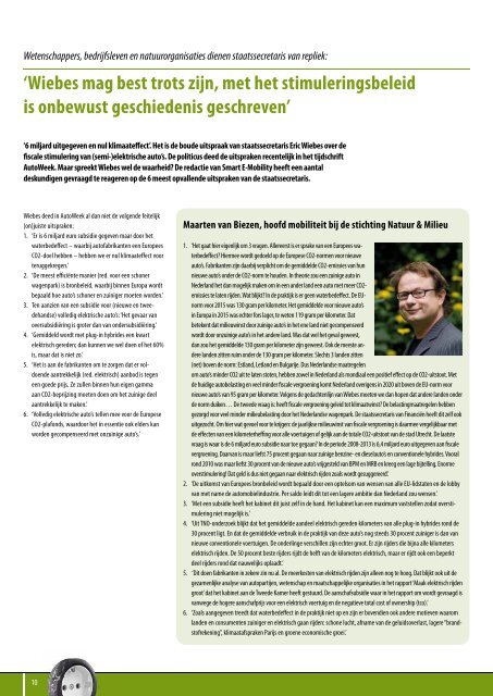 VAKBLAD ELEKTRISCH VERVOER EN SMART GRIDS / SEPTEMBER 2016 INHOUD