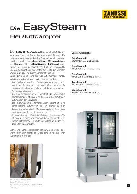 NordCap by ZANUSSI - easyLine Heißluftdämpfer easySteam Plus ...