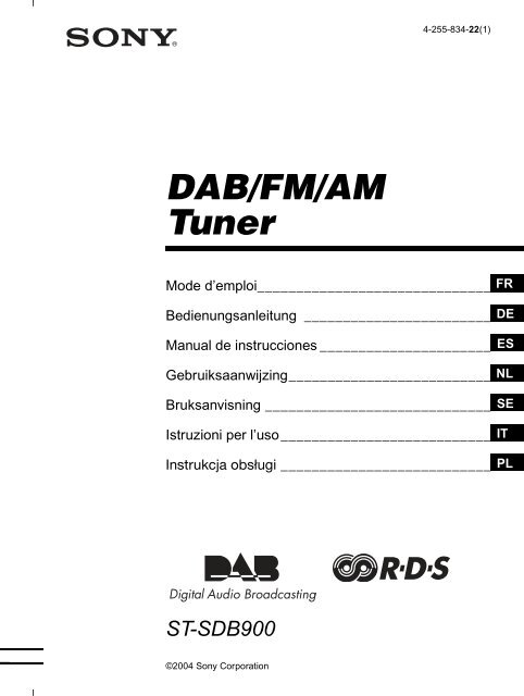 Sony ST-SDB900 - ST-SDB900 Istruzioni per l'uso