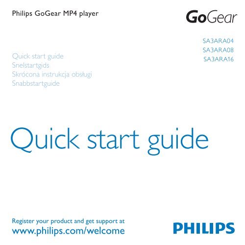 Philips GoGEAR Baladeur MP4 - Guide de mise en route - NLD