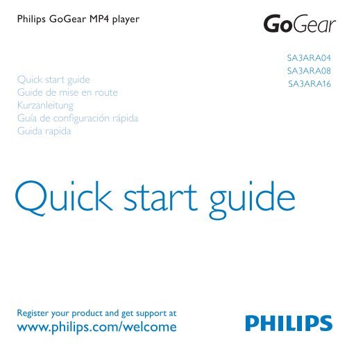 Philips GoGEAR Baladeur MP4 - Guide de mise en route - AEN